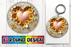 Blissful Round Designs PNG, 3D Heart Product Image 1