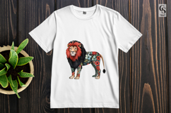 Floral Lion Illustration Clipart Sublimation PNG Product Image 2