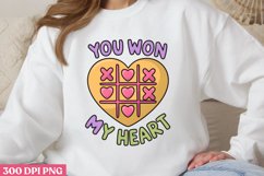 You won my heart PNG, Retro Valentine Sublimation PNG Product Image 1