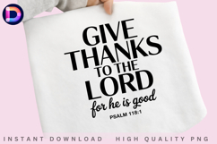 Give Thanks to the Lord Psalm 118:1 Christian Bible Verse Product Image 4