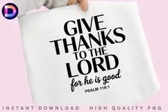 Give Thanks to the Lord Psalm 118:1 Christian Bible Verse Product Image 4