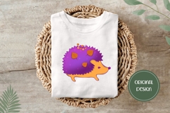 Hand Drawn Fall Illustration, Cartoon Hedgehog PNG Product Image 3