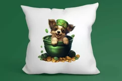 St Patricks Day Dog with Gold Coin Clipart, St Patricks Day Product Image 1