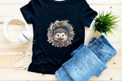 8 Hedgehog Wreath Watercolor Sublimation Bundle Png Product Image 3