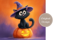 Kids Halloween Tumbler, Halloween Black Cat Tumbler Wrap Product Image 3