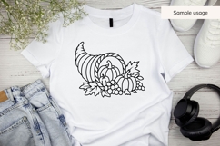 Hand Drawn Fall Cornucopia Harvest SVG Product Image 3