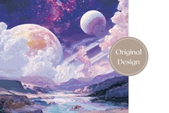 Cosmic Tumbler Wrap Design, Purple Tumbler Sublimation Product Image 3