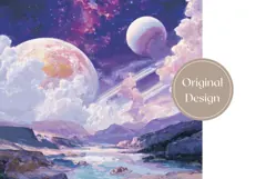 Cosmic Tumbler Wrap Design, Purple Tumbler Sublimation Product Image 3