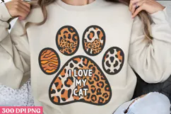 Love And A Cat PNG, Cat Mom Sublimation PNG Product Image 1