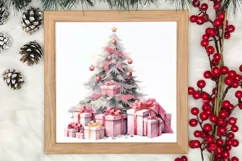 Pink Christmas gifts clipart sublimation, Christmas PNG Product Image 3