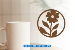 Botanical Floral Round Coaster Laser Cut SVG Product Image 4