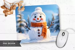 Cozy Snowman in Winter Wonderland Mouse Pad PNG Product Image 1