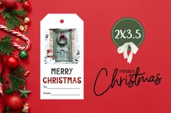 Christmas Door Gift Tag PNG, Christmas Gift Tag Designs Product Image 3