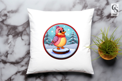 Winter Robin Bird Cartoon Clipart Sublimation PNG Product Image 3