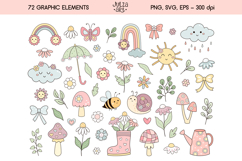 Capybara Clipart Set, Spring Capybara Png, Groovy Summer Svg Product Image 3