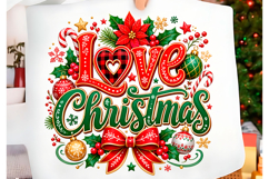 Love Christmas Buffalo Plaid T-shirt Png Product Image 1