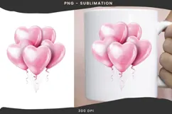 Valentine balloons png design for T-shirts Product Image 3