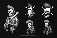 10 Bundle Dark Art Punk Rock Skull Mohawk Rebel Music Anarch Product Image 5