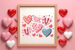 Sweet Pugs Valentine Clipart, Valentines PNG Product Image 3