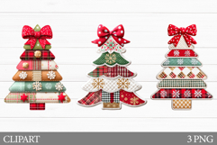 Christmas Tree Clipart. Patchwork Christmas Clipart Product Image 1