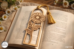 Daisy Flower Bookmark Laser Cut | Book Lover | SVG Product Image 1