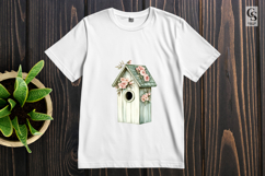 Vintage Floral Birdhouse Clipart Sublimation PNG Product Image 3