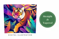Colorful Tiger Tumbler Wrap, Tropical Tumbler Sublimation Product Image 3
