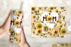 Best mom ever, sunflower sublimation tumbler wrap Product Image 2
