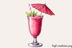 Pink Summer Sublimation Clipart PNG Product Image 1