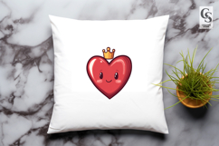 Cute Red Heart Queen Crown Clipart Sublimation PNG Product Image 3
