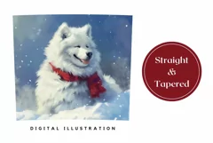 Winter Dog Tumbler Wrap, Christmas Sublimation Tumbler Product Image 3