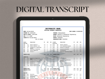 Classic University and College Transcript Template MS Word Product Image 3