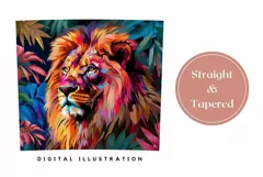 Colorful Lion Tumbler Wrap Design, Tropical Tumbler Design Product Image 3