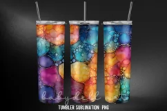 Colorful Alcohol Ink Tumbler Sublimation Desings Product Image 3