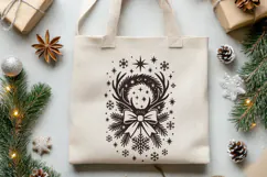Gothic Christmas Deer Antlers SVG Vintage Holiday Design PNG Product Image 2