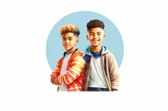 Family clipart, Brothers clipart, Boys clipart Product Image 5