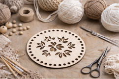 Crochet basket base carved ornament instant download file 6 Product Image 3