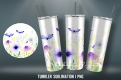 Watercolor Flowers Tumbler Wrap Sublimation Designs |PNG Product Image 3
