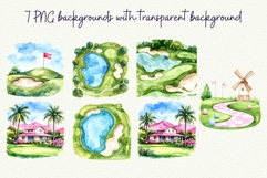 Coquette Pink Golf Vintage Golf Club Watercolor Clipart Product Image 4