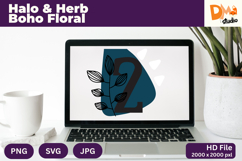 Halo &amp; Herb Boho Floral Monogram Product Image 1