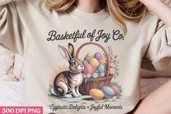 Basketful of Joy PNG, Vintage Easter Rabbit Bunny PNG Product Image 3