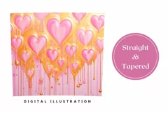 Valentine Pink Hearts Tumbler Wrap, Valentine's Day Tumbler Product Image 3