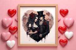 Gothic Valentines Day Clipart, Valentine Skeleton Product Image 2