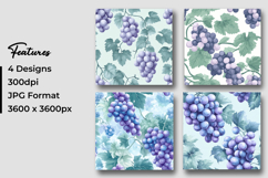 Watercolor Blue Grapes Digital Paper Product Image 3