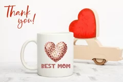 Best Mom Illustration PNG, Valentine's Heart Sublimation Product Image 3