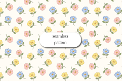 Pastel Wildflower Seamless Pattern, Cute Floral Design Product Image 1