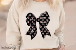 Black Floral Bow PNG Chic Fashion Ribbon Elegant Design PNG Product Image 4