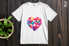 Colorful Geometric Heart Sublimation Clipart PNG Product Image 3