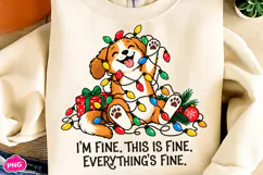 I'm Fine PNG, Christmas Sublimation Design, Funny Dog PNG Product Image 3