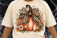 Fall Pumpkin PNG, Leopard Bow Pumpkin Sublimation, Autumn pn Product Image 3